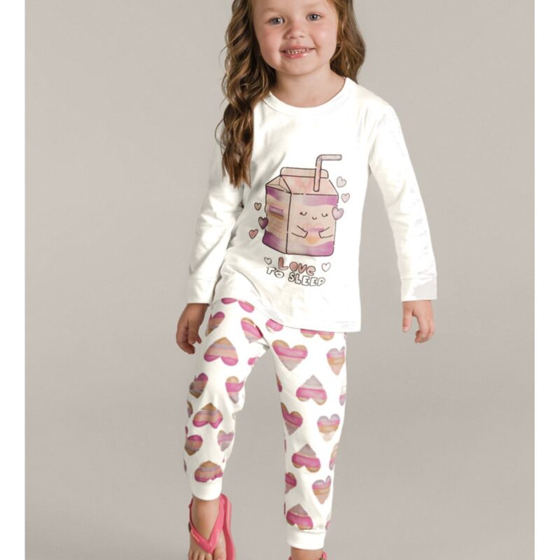 Pijama Brilha No Escuro de Malha Infantil Menina
