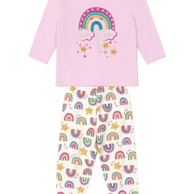 Pijama Infantil Menina de Arco-íris