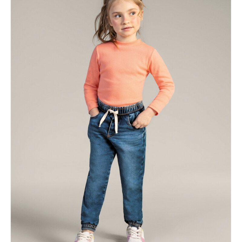 Calça Jogger Infantil Unissex em Moletom Jeans