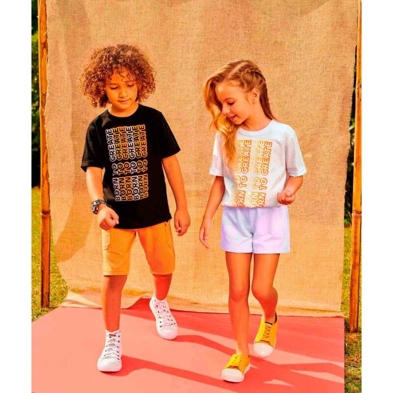 Camiseta Infantil Para Meninos E Meninas de Malha com Estampa Personalizada