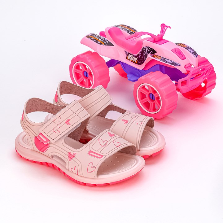 Sandália Infantil Papete  Toys Rosa Pink com Brinquedo