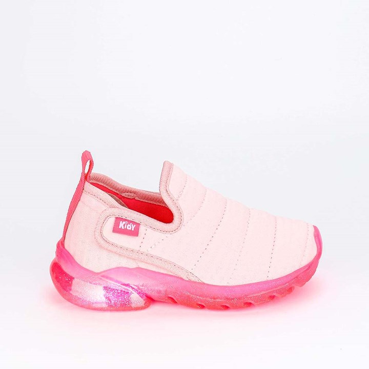 Tênis Led Infantil  Comfort Calce Fácil Rosa e Pink Neon