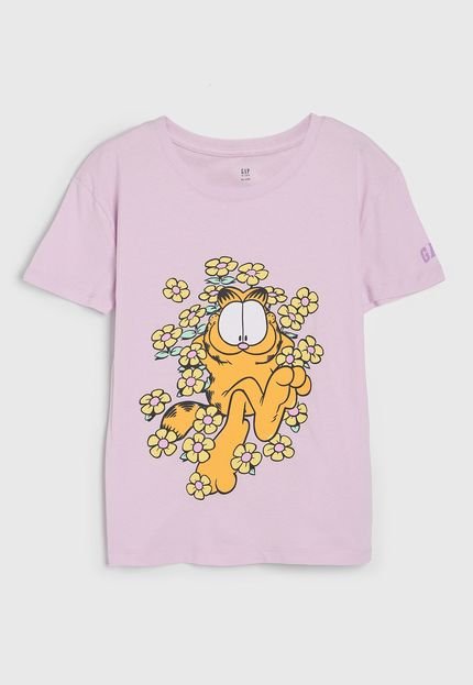 produtoCamiseta Infantil GAP Garfield Rosa