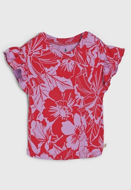 produtoCamiseta Manga Curta GAP Floral Roxa