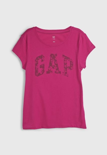 produtoCamiseta Manga Curta GAP Logo Rosa