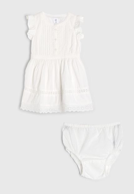 produtoConjunto 2pçs Manga Curta GAP Vestido E Calcinha Off-White