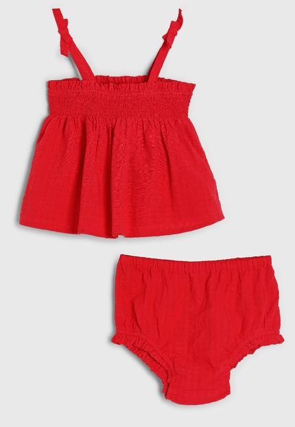 produtoConjunto 2pçs Manga Curta GAP Vestido E Calcinha Vermelho