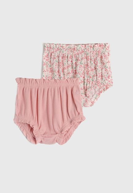 produtoKit Short Infantil 2pçs GAP Franzido Rosa