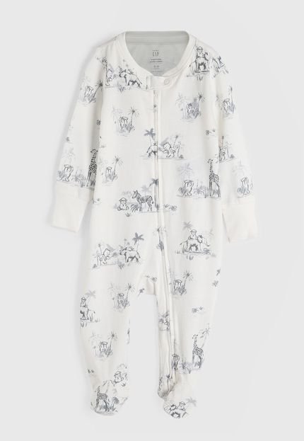 produtoMacacão Infantil GAP Floral Branco