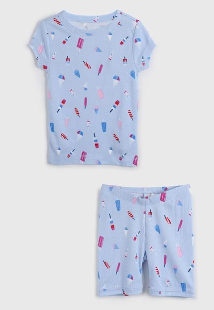 produtoPijama Infantil GAP Curto Full Print Azul