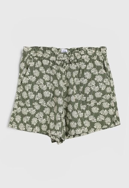 produtoShort GAP Floral E Folhagem Verde