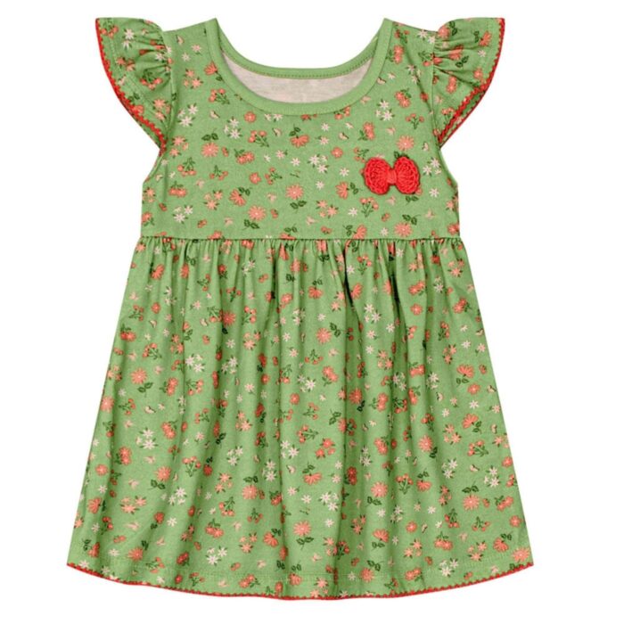 Vestido estampado Bebê menina de Cotton Brandili Baby