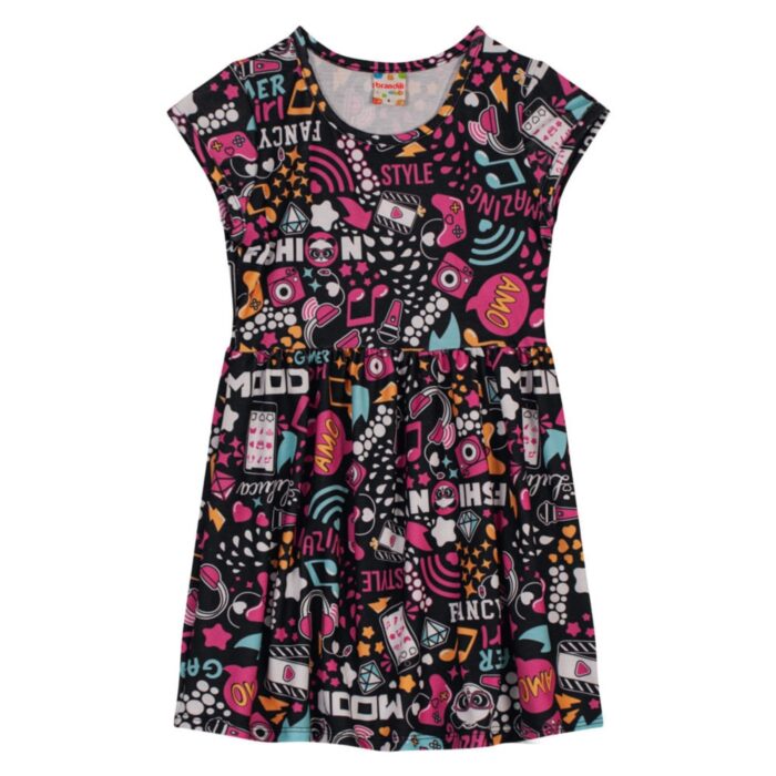 Vestido Infantil menina em malha Brandili