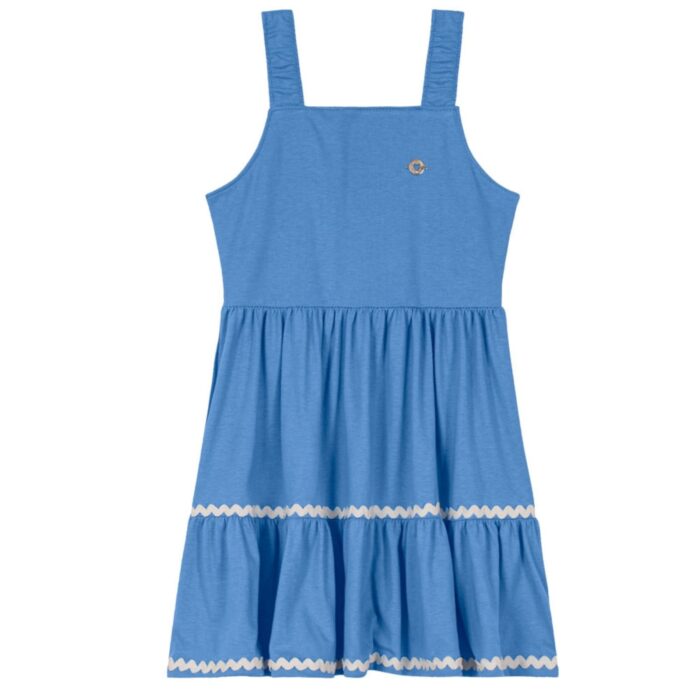 Vestido regata em malha com guipir infantil menina Brandili