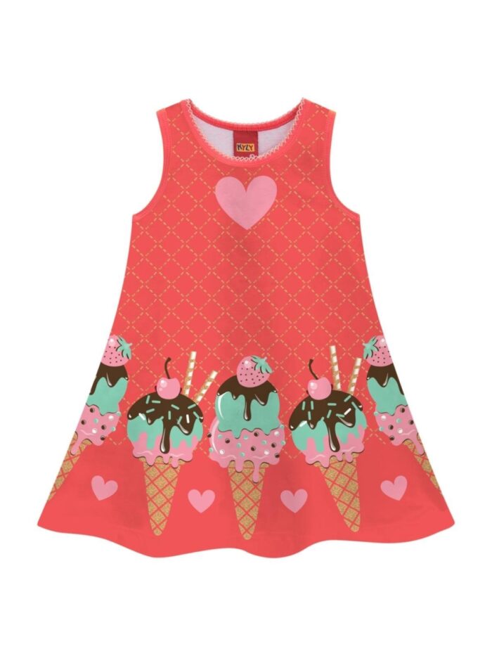 Vestido Infantil Kyly Laranja