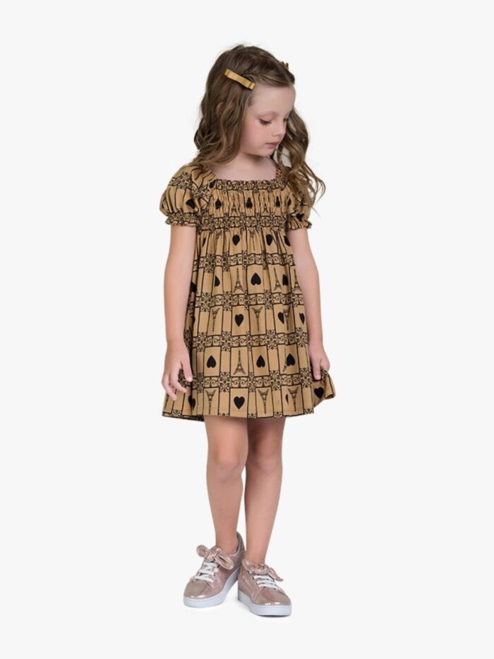 Vestido Infantil Menina Milon Caramelo