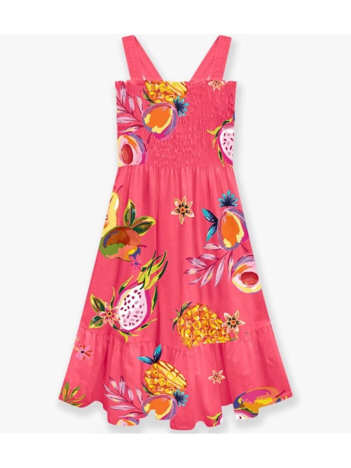 Vestido Midi em Cambraia Infantil Menina Nanai Rosa